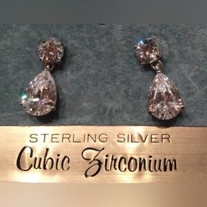 Cubic Zirconium Sterling Silver Earrings